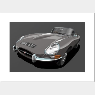 Jaguar e-type roadster Posters and Art